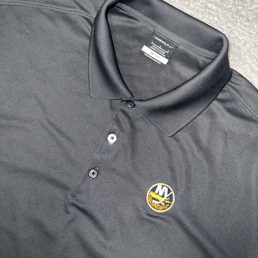 Nike Golf New York Islanders Shirt Men's Sz L Black Polo Dri-Fit NHL 36307-060